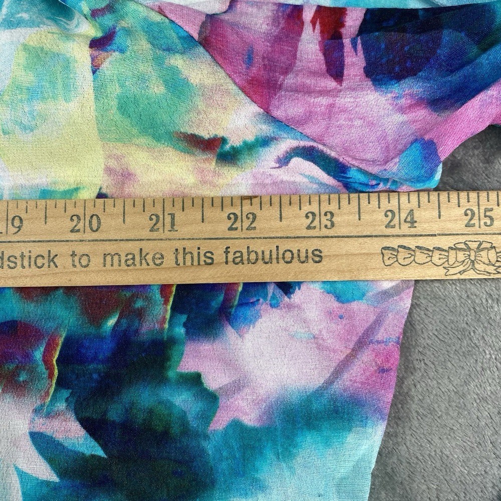 Soft Surroundings Ursa Tunic Large Colorful‎ Rayon Blouse Pleat Details V Neck - Picture 9 of 12